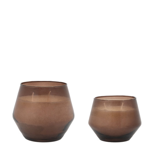 Oud Rose Brown Glass Candles