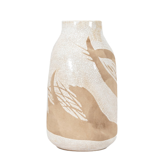 Goya Vase Large Reactive White Brown