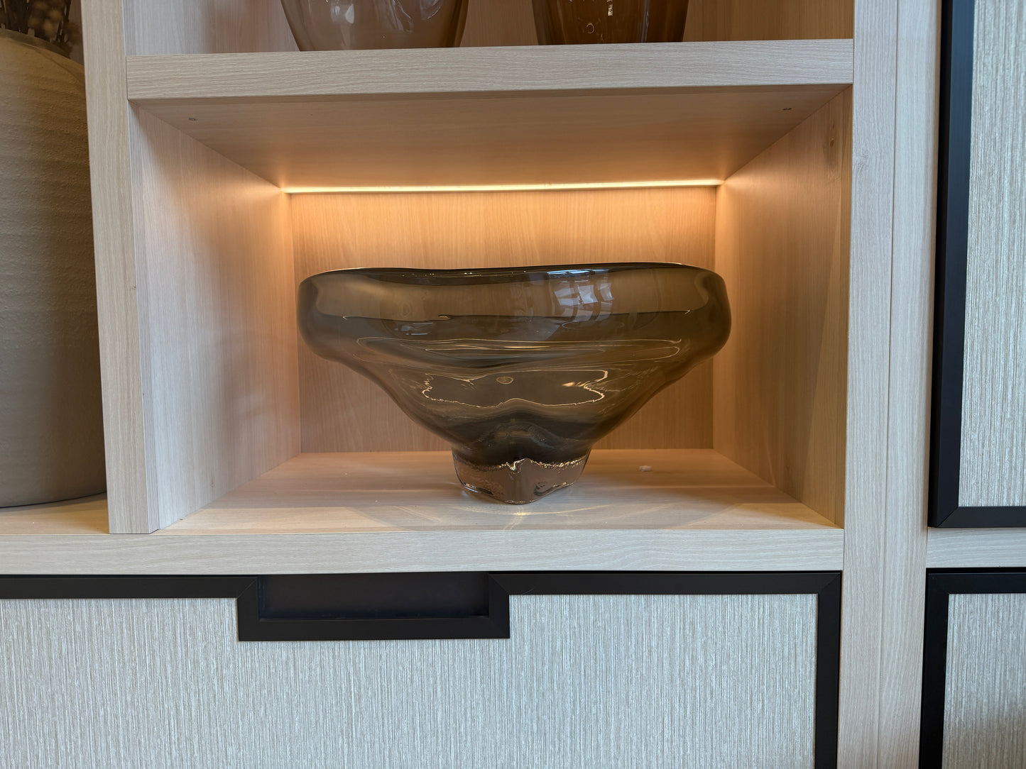Smoked Glass Triangle Bowl