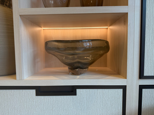 Smoked Glass Triangle Bowl