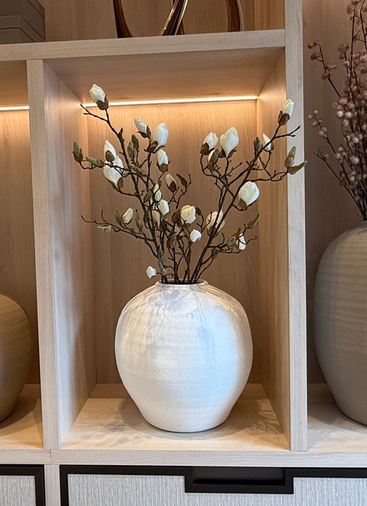White Ball Ceramic Vase