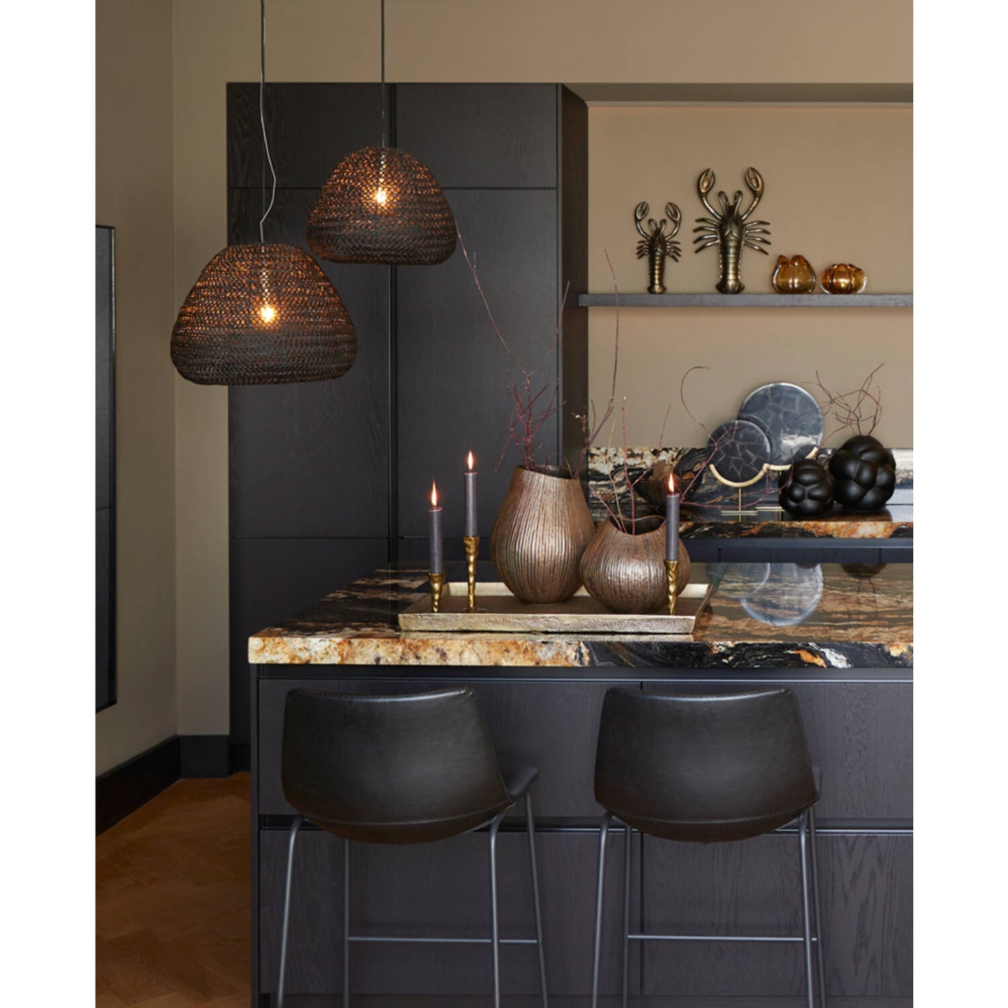 Murela 24.5x22cm Amber Glass Vase