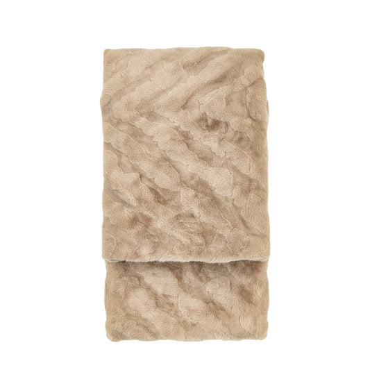 Chevron Rabbit Faux Fur Throw Mink