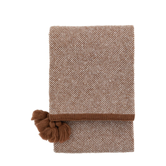 Knitted Border Tassel Throw