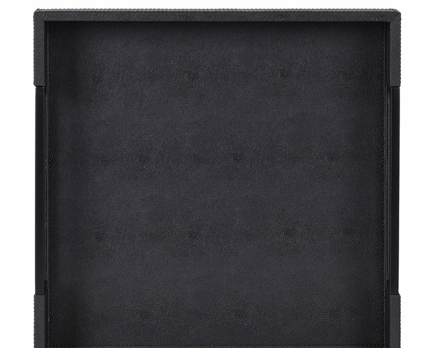 Set of 2 Black Faux Shagreen Trays
