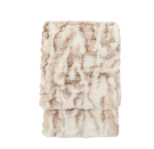 Deco Luxe Ruched Faux Fur Throw