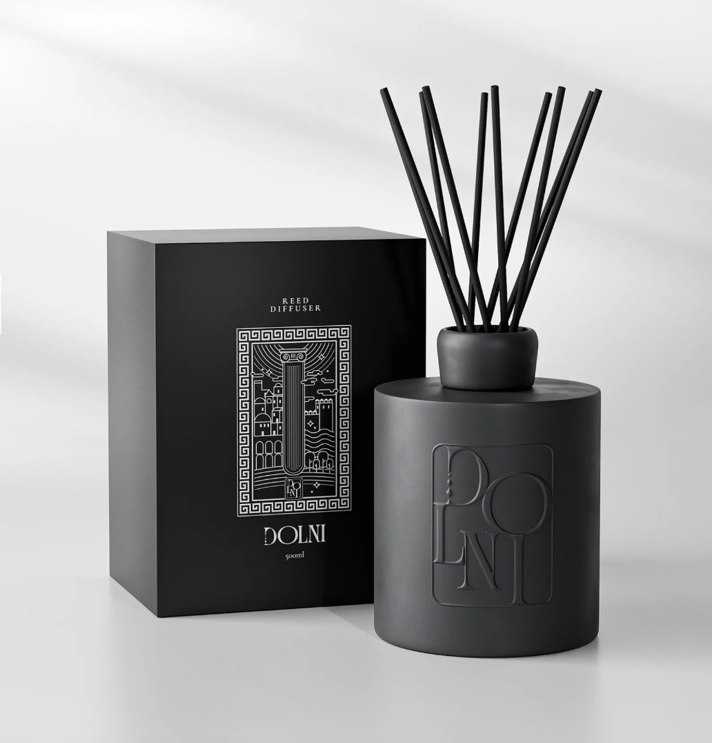 Dolni Large Black Ceramic Rodí Noir 500ml Reed Diffuser