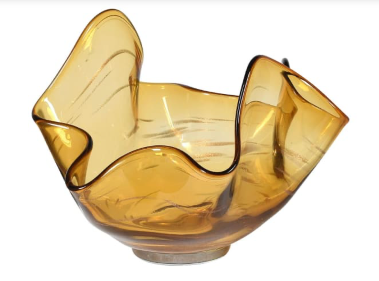 Hand Blown Moulded Brown Glass Vase