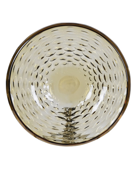 Amber Beehive Glass Bowl