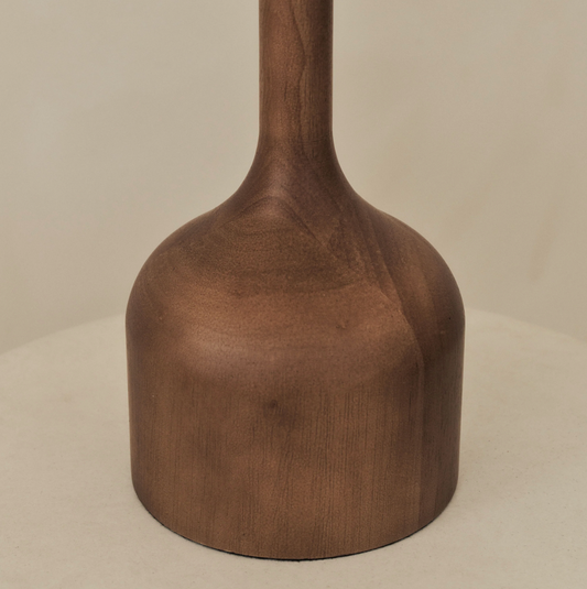 Esme Dark Wood Inverted Scallop Shade Table Lamp