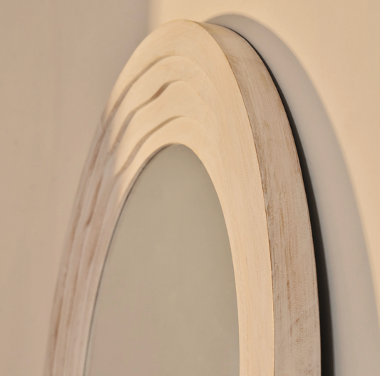 Lucelle Extra Large Full Length White Washed Wood Arched Mirror 200cm x 100cm