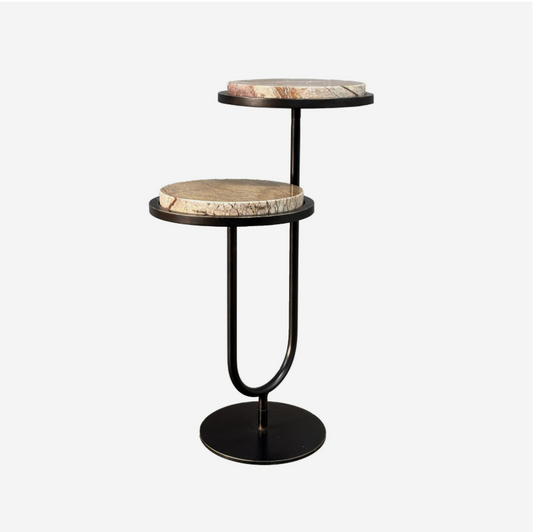 Marco Accent Table - Forst Brown Marble
