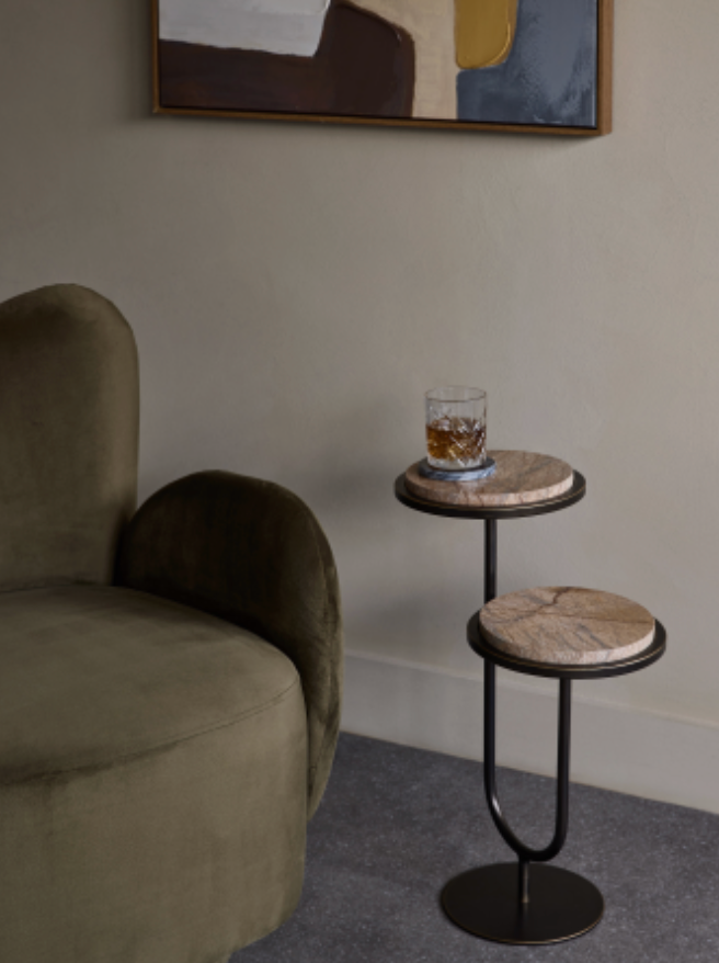 Marco Accent Table - Forst Brown Marble