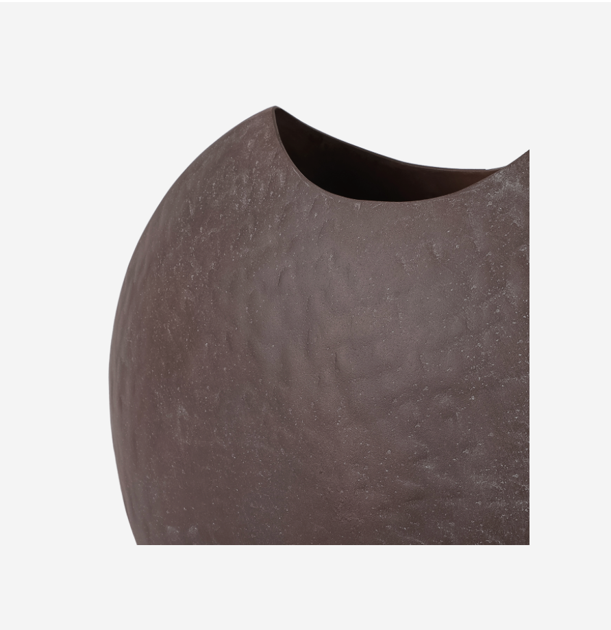 Samui Brown Stonewash Moon Vase