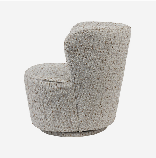 Roehampton Textured Slub Swivel Chair - Natural