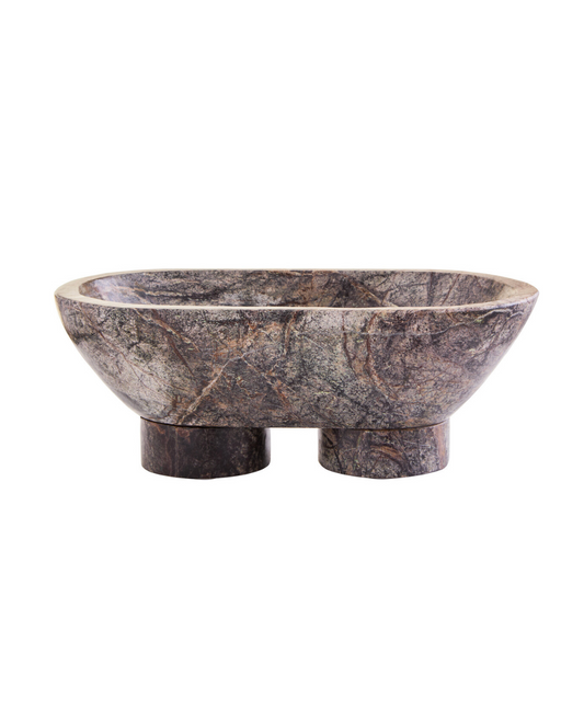 Fazio Forest Green Marble Pedestal Bowl