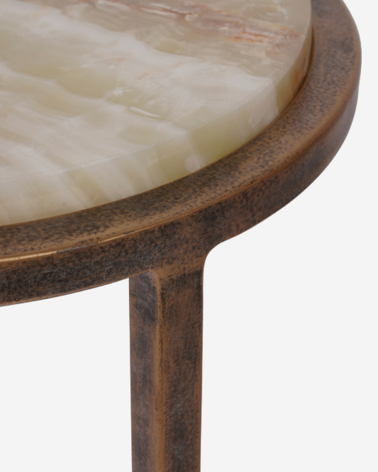 Iota Green Onyx Side Table