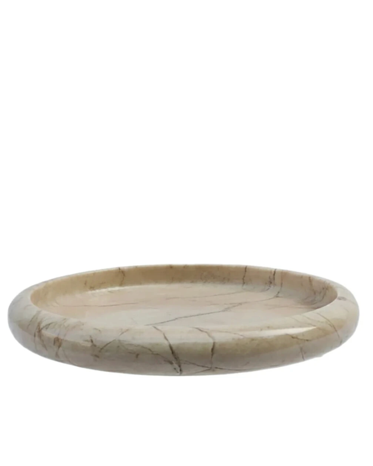 Zoro Cream Marble Round Tray