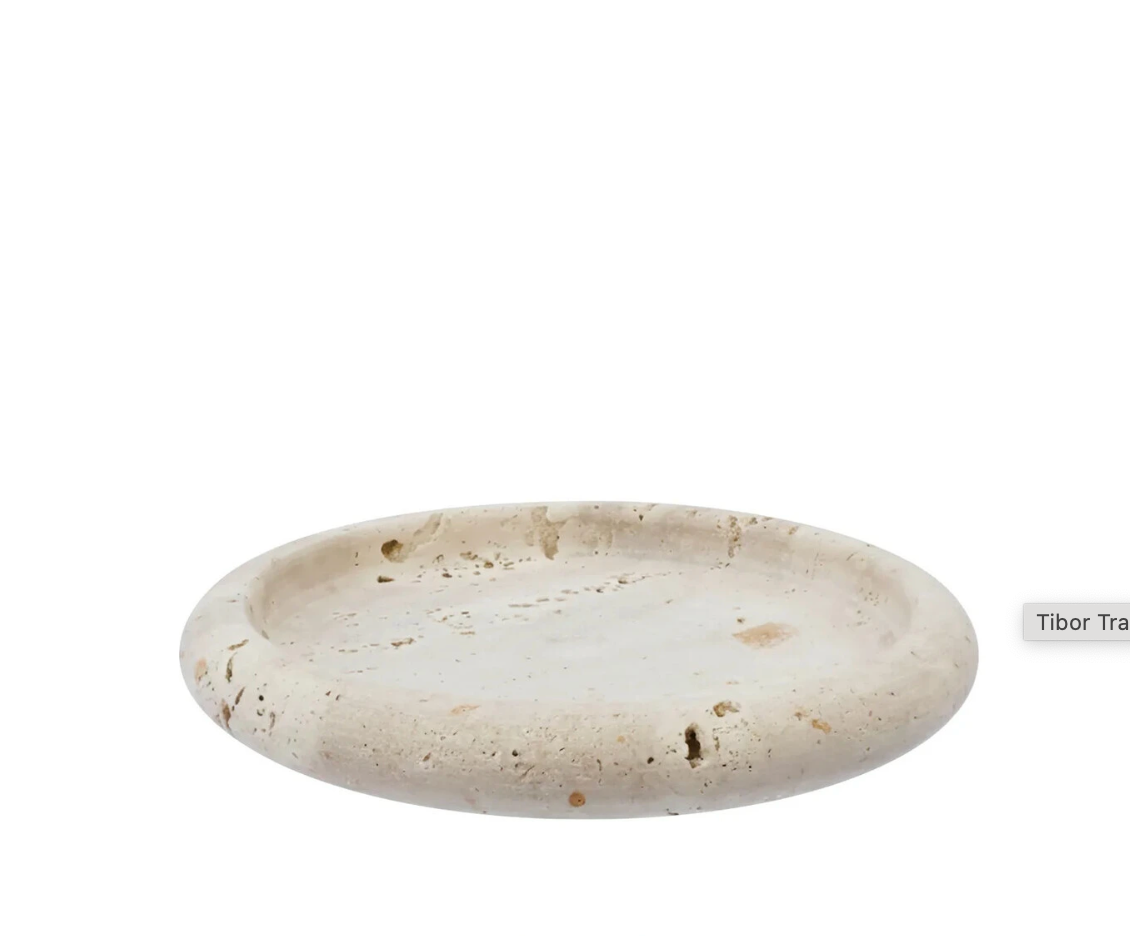 Tibor Round Travertine Tray