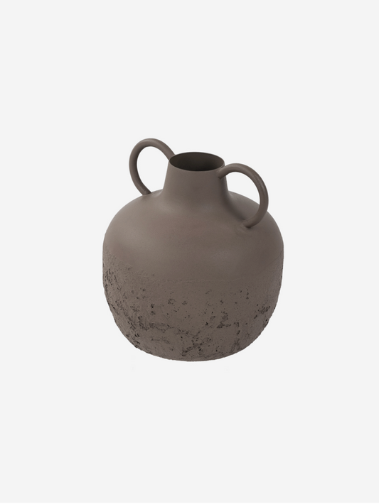 Alora Brown Textured Metal Vase Small