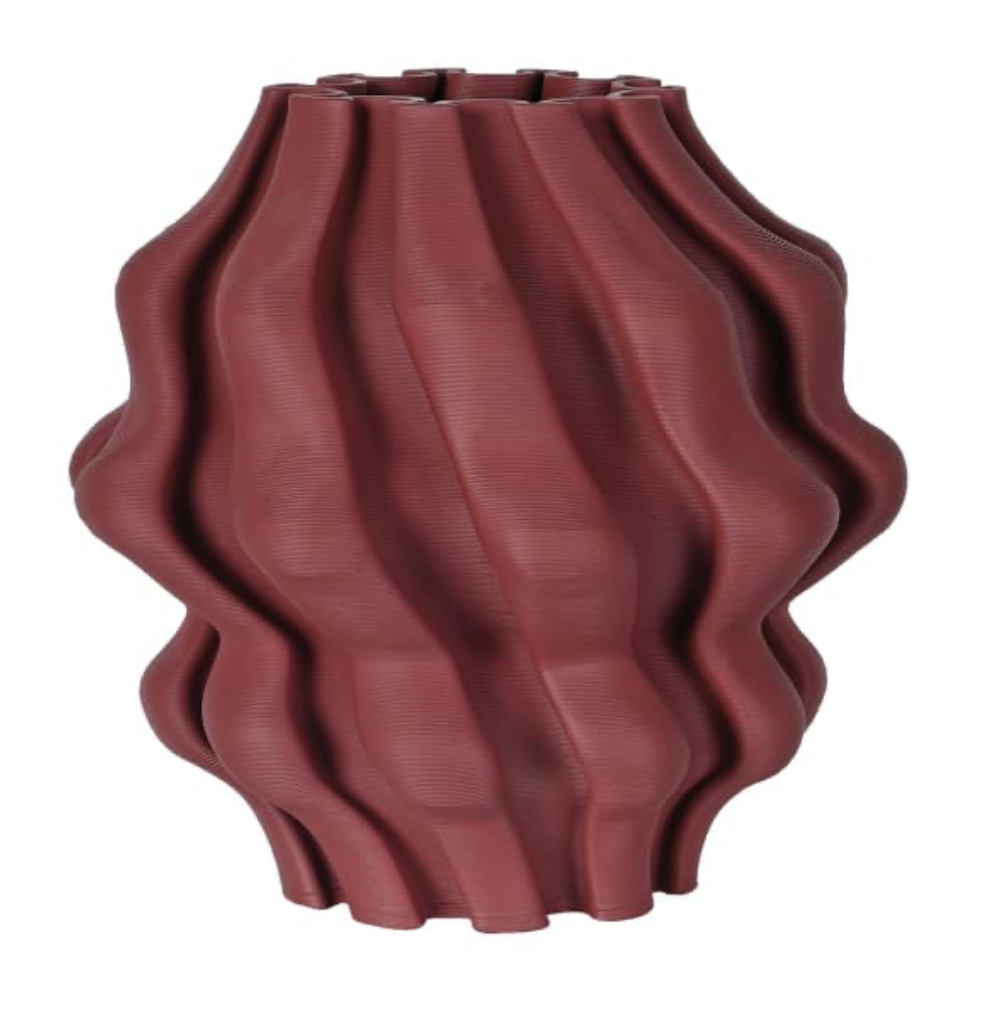 Burgundy 3D Printed Vase