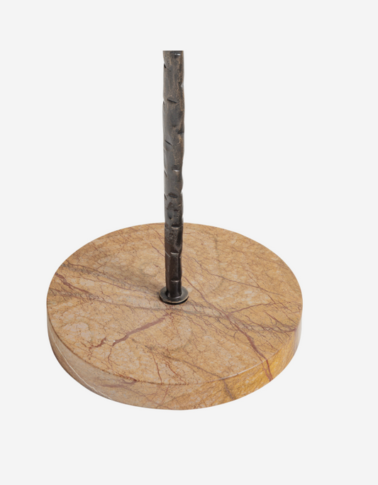Rutland Floor Lamp with Marble Base & Scallop Shade
