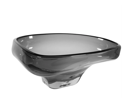 Smoked Glass Triangle Bowl