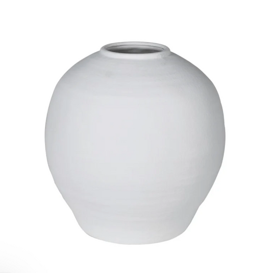White Ball Ceramic Vase