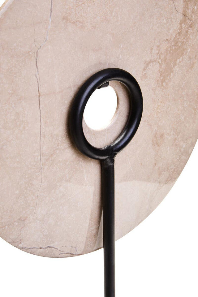 Zoro Medium Cream Marble Disc Sculpture