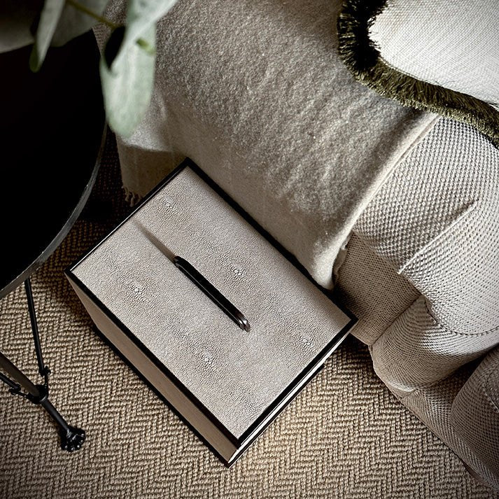 Sophie Paterson Ecru Faux Shagreen Bin