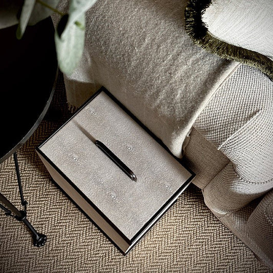 Sophie Paterson Ecru Faux Shagreen Bin