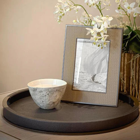 Sophie Paterson Large Round Anthracite Shagreen Tray