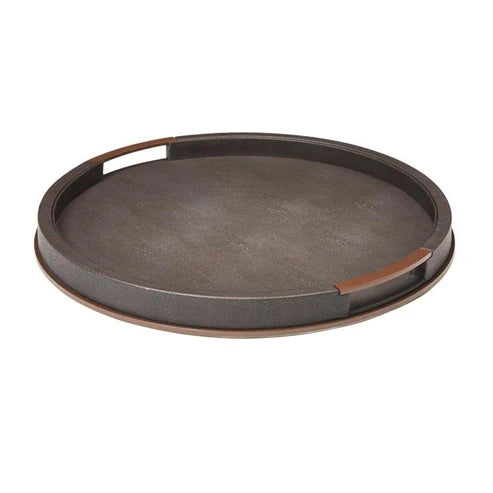 Sophie Paterson Large Round Anthracite Shagreen Tray