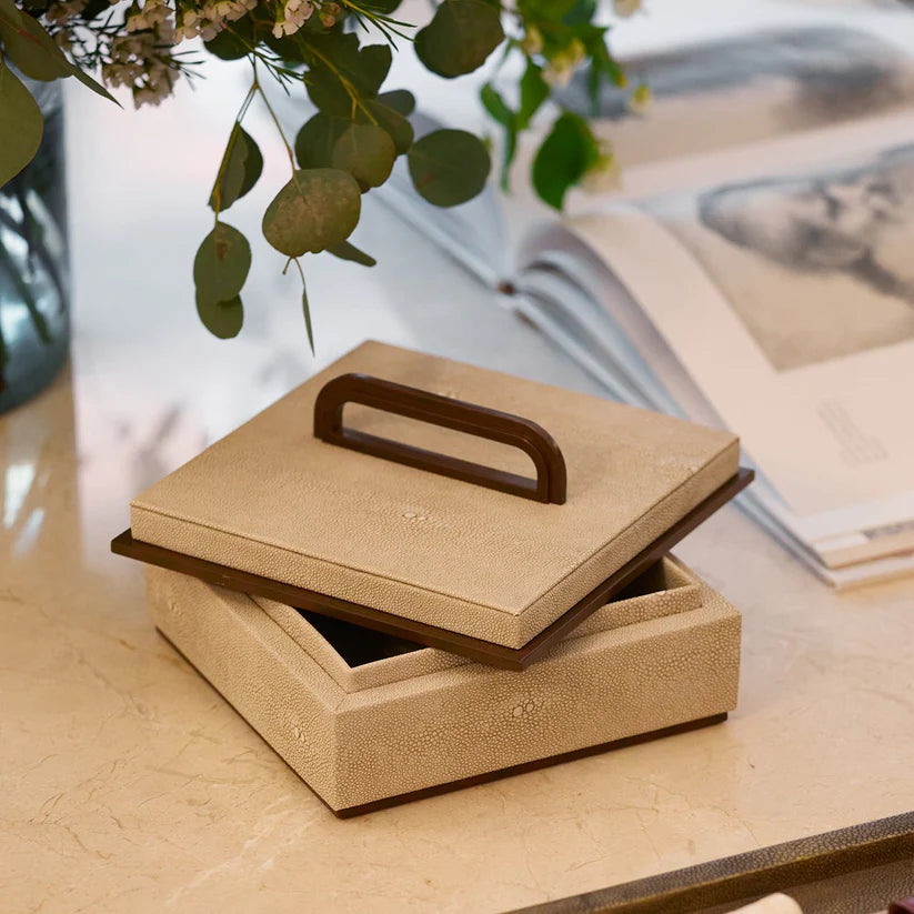 Sophie Paterson Small Ecru Faux Shagreen Box