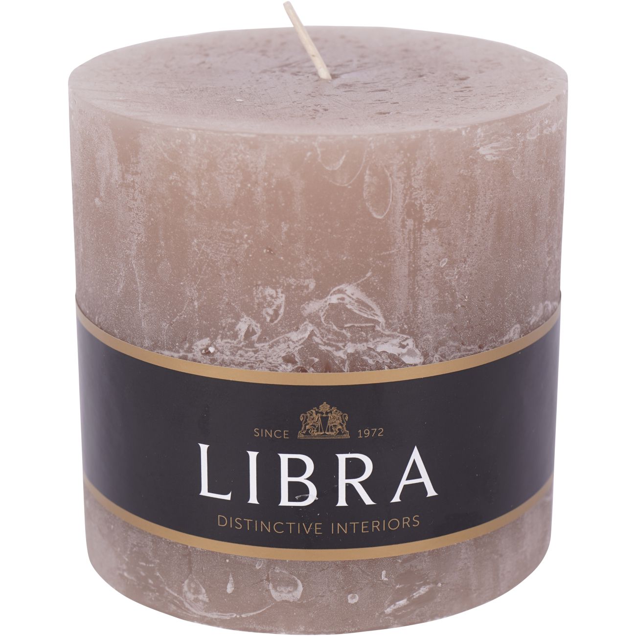 Taupe Rustica Pillar Candle Small