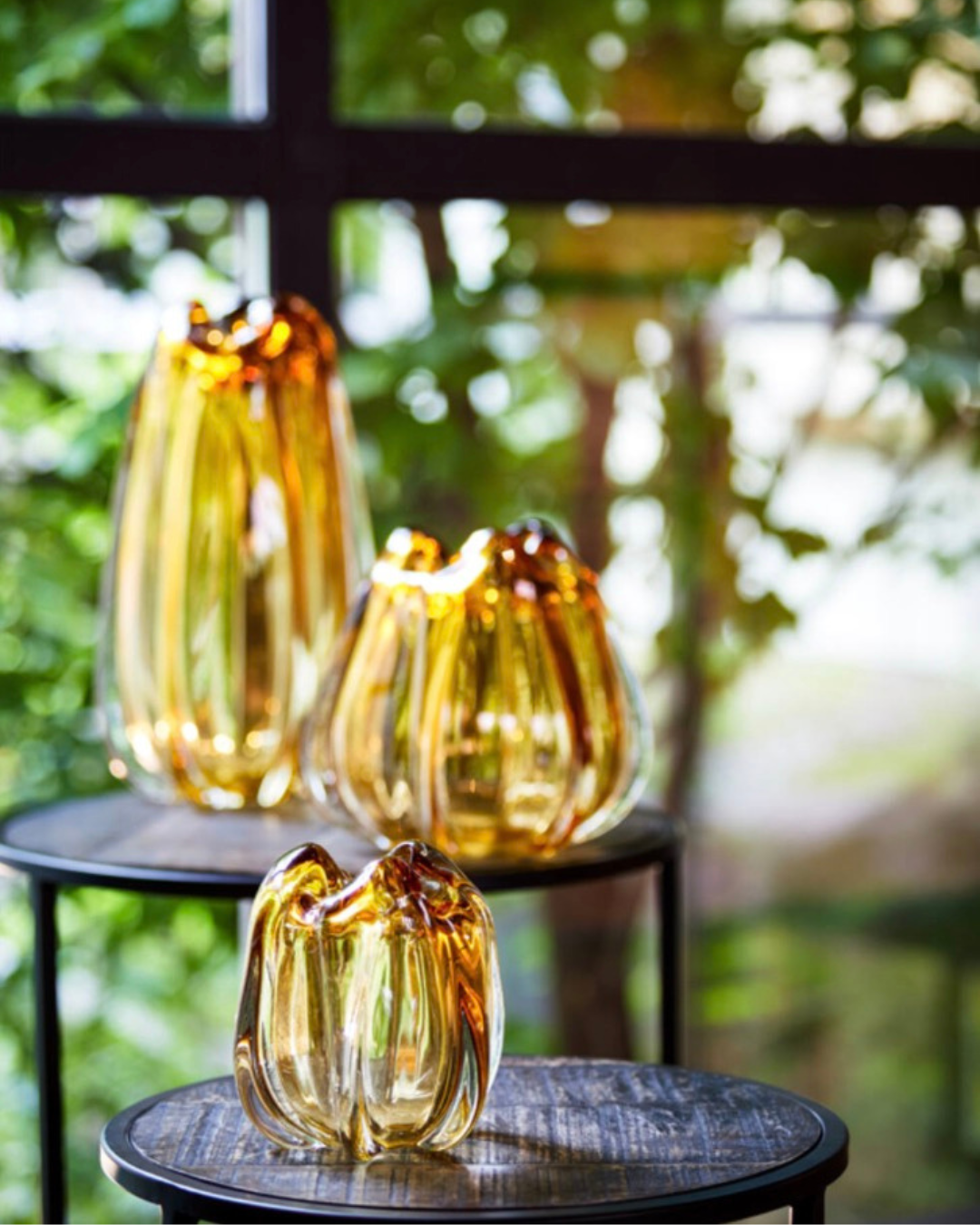 Murela 21x30cm Amber Glass Vase