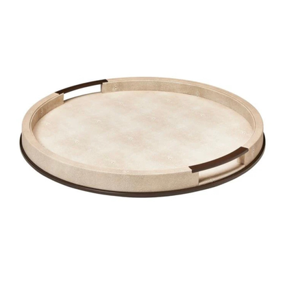 Sophie Paterson Large Round Ecru Shagreen Tray