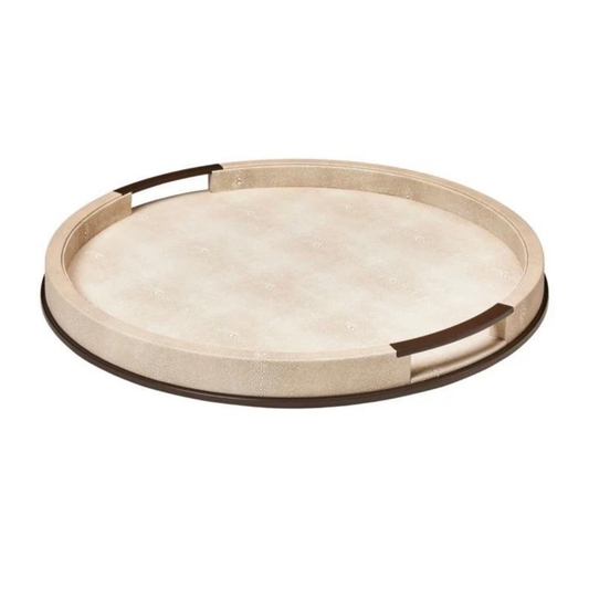 Sophie Paterson Large Round Ecru Shagreen Tray