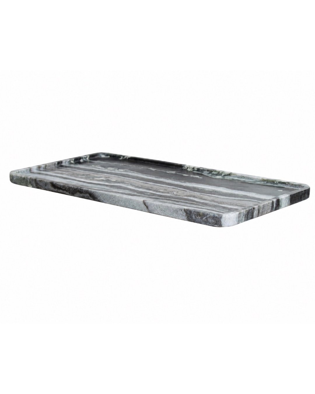 Kiara Plate Black and White Marble Plate