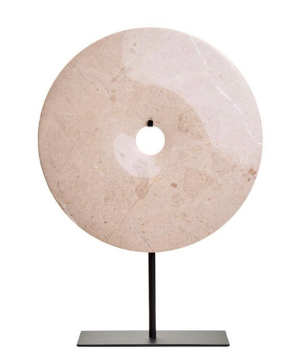Zoro Medium Cream Marble Disc Sculpture