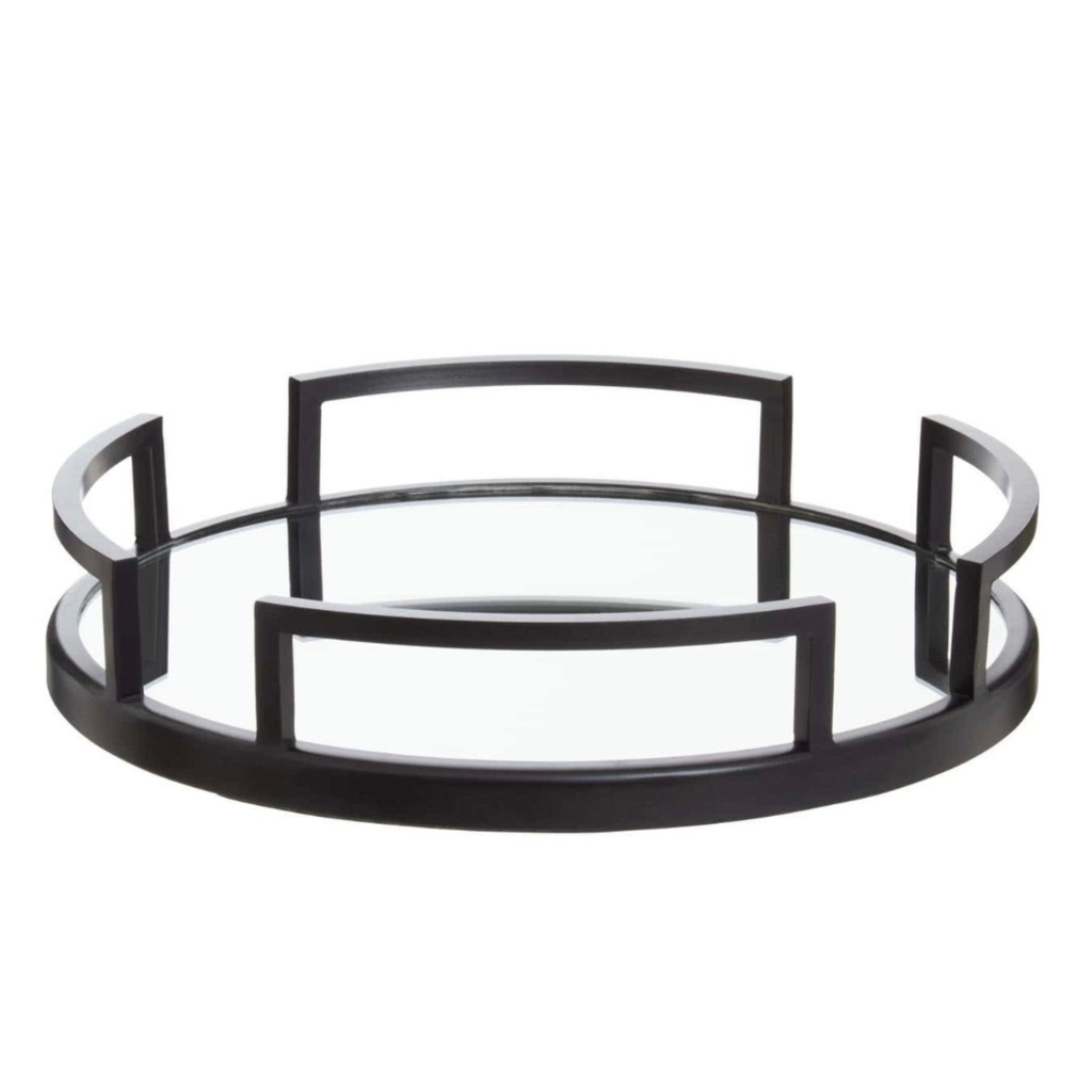 Cruzar Matte Black Mirrored Tray