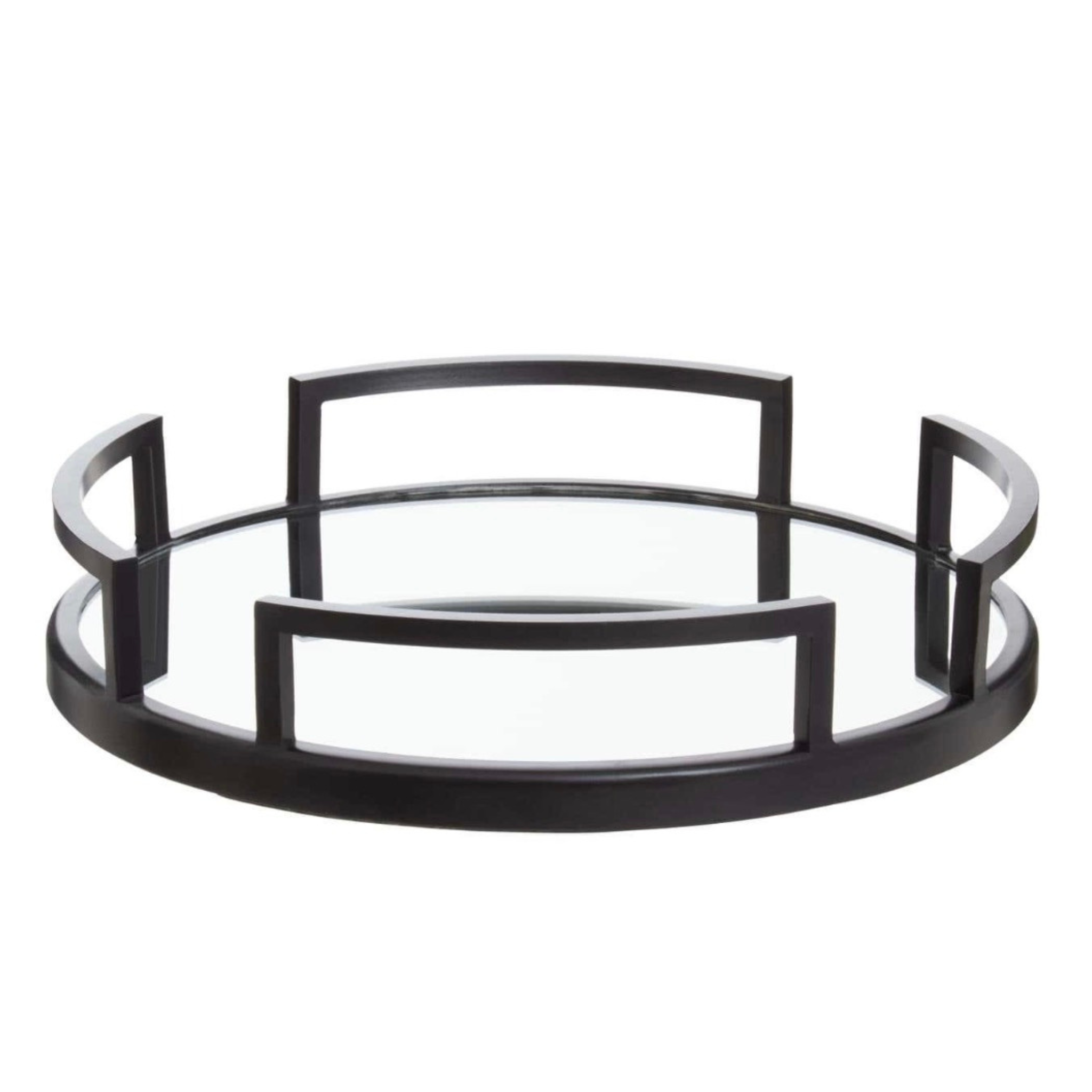 Cruzar Matte Black Mirrored Tray