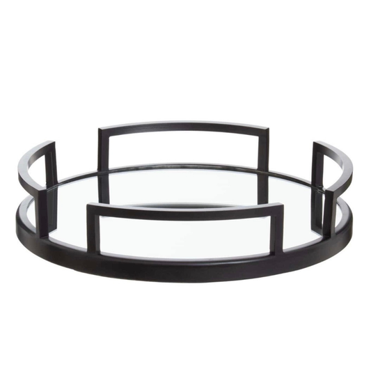 Cruzar Matte Black Mirrored Tray