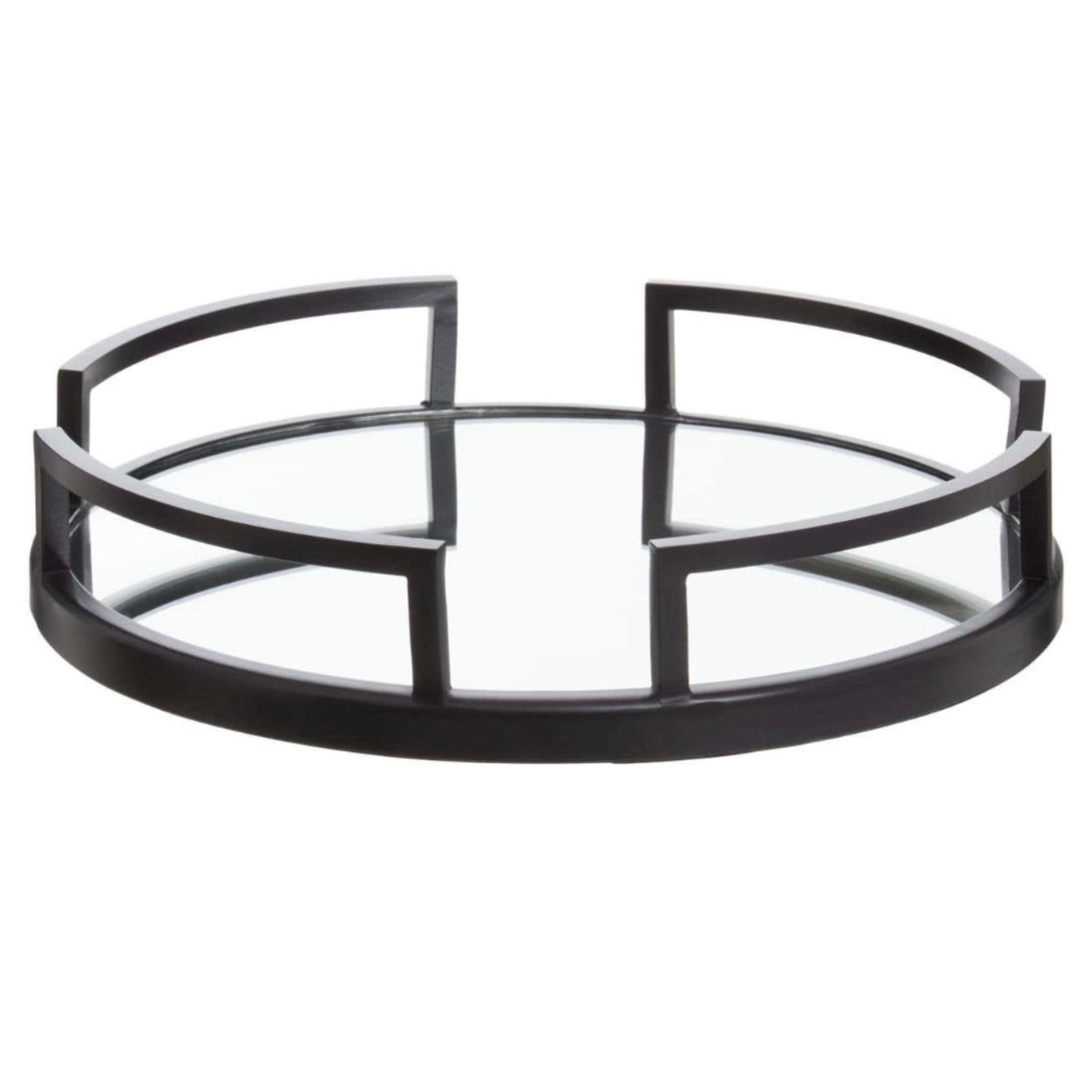 Cruzar Matte Black Mirrored Tray