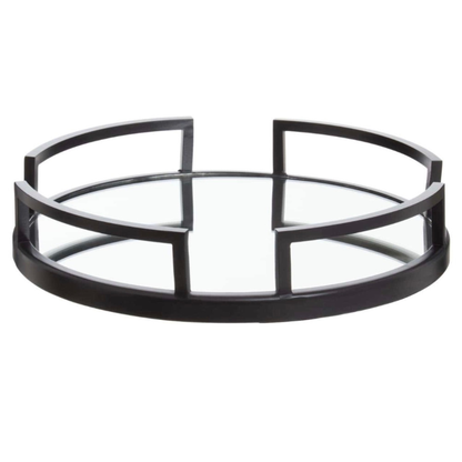 Cruzar Matte Black Mirrored Tray