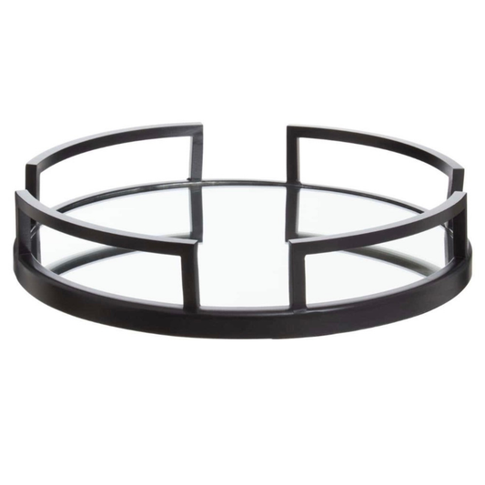 Cruzar Matte Black Mirrored Tray