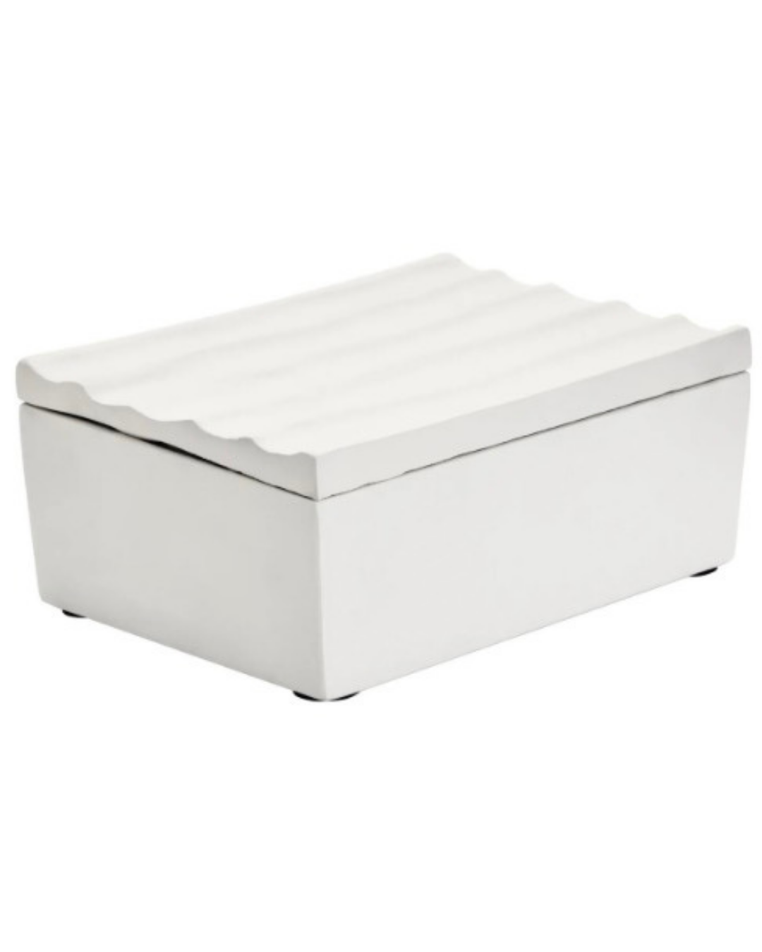 Mira Large Ivory Finish Rippled Box