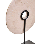 Zoro Medium Cream Marble Disc Sculpture