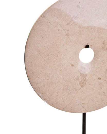 Zoro Medium Cream Marble Disc Sculpture