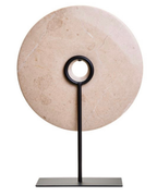 Zoro Medium Cream Marble Disc Sculpture